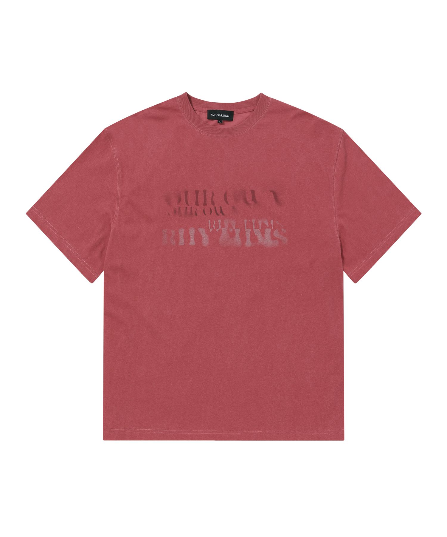 【WOOALONG】★Pigment over fit graphic T-shirt MUSINSA | WOOALONG Pigment over fit graphic T-shirt - RED