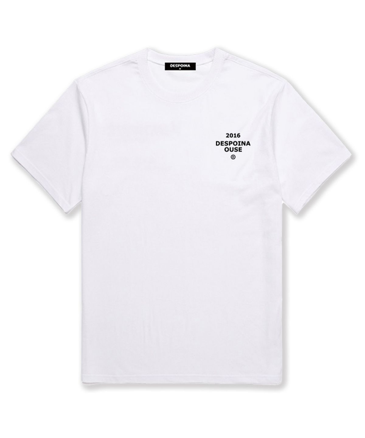 우즈(OUSE) Basic logo 오버핏 반팔 티셔츠 (DS015) 화이트