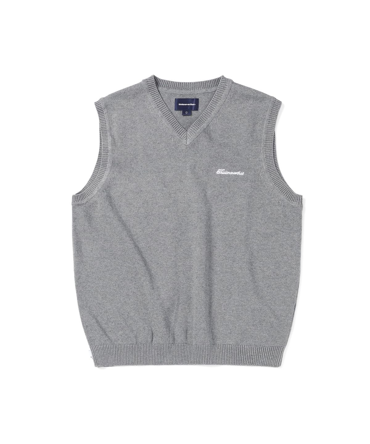 디스이즈네버댓(THISISNEVERTHAT) Script Logo Knit Vest Grey