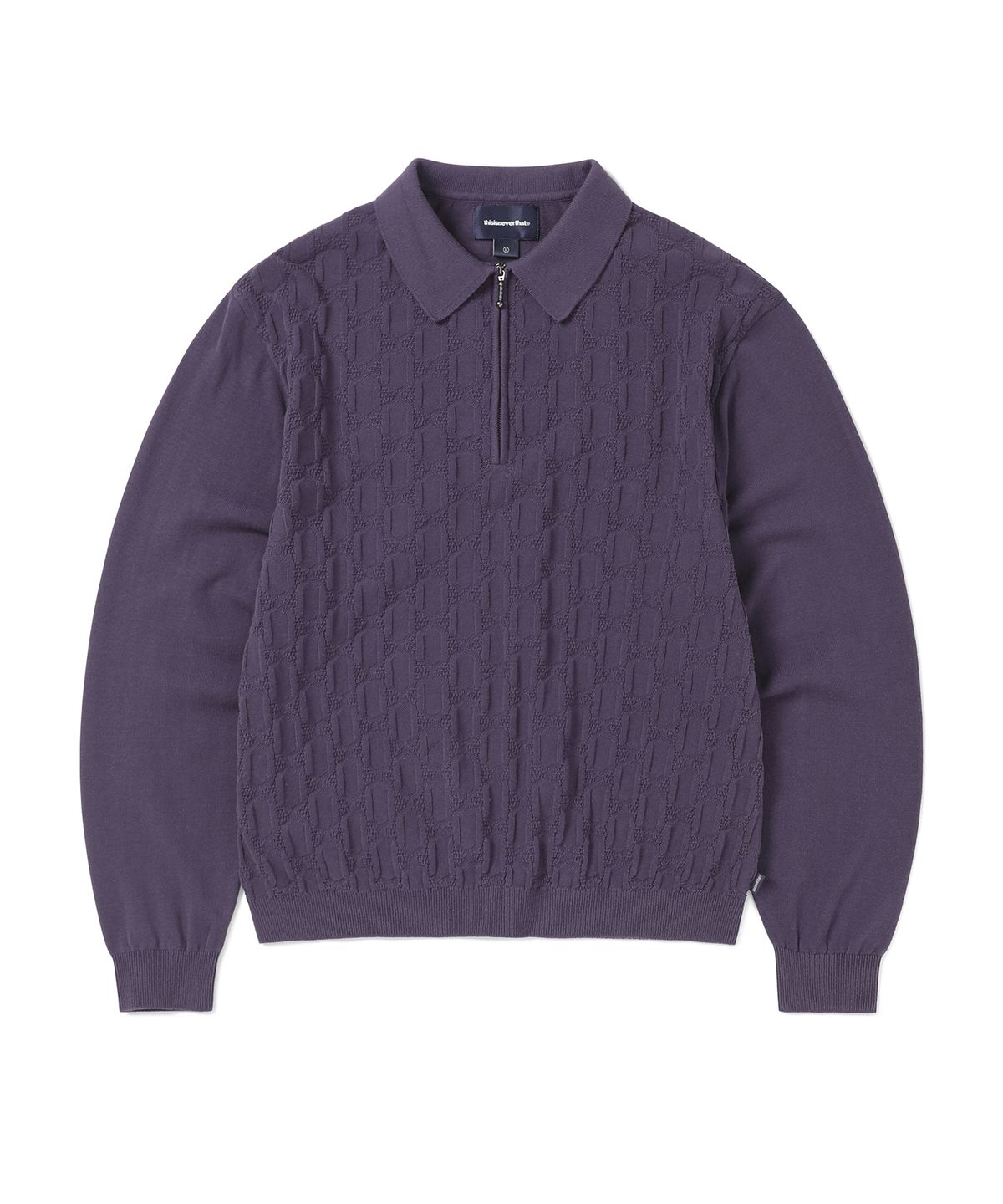 디스이즈네버댓(THISISNEVERTHAT) Cable Knit Zip Polo Violet