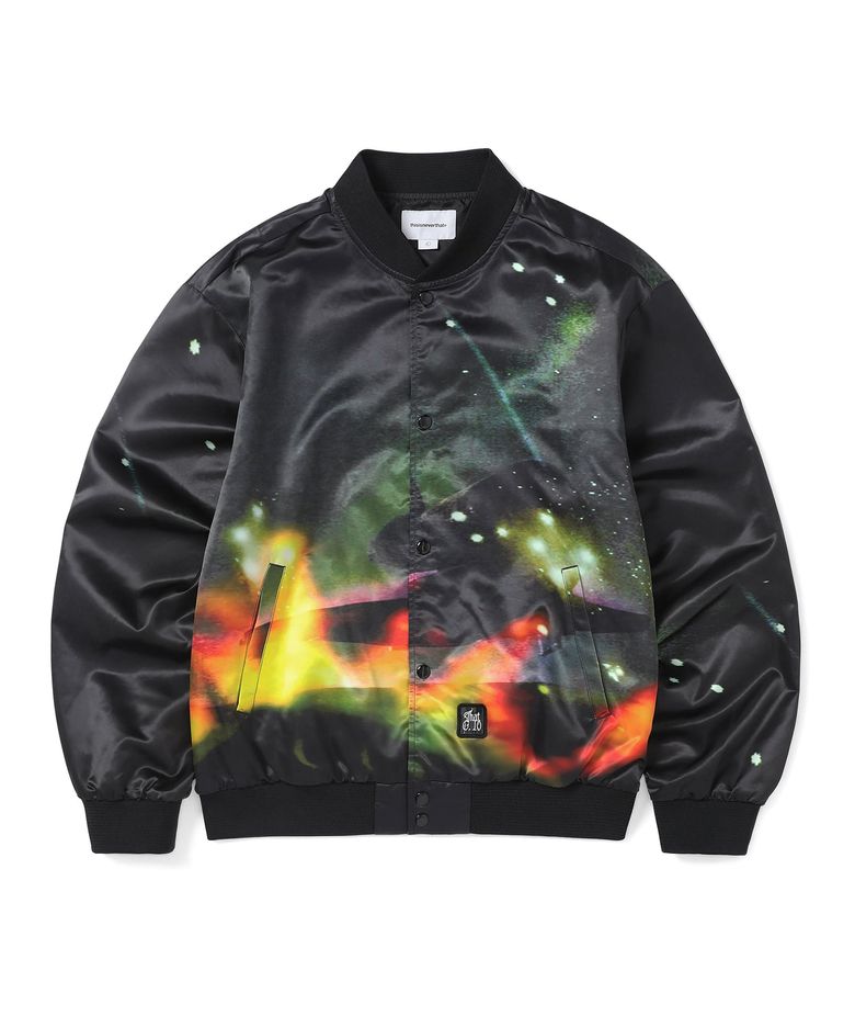 Flame Satin Jacket Black