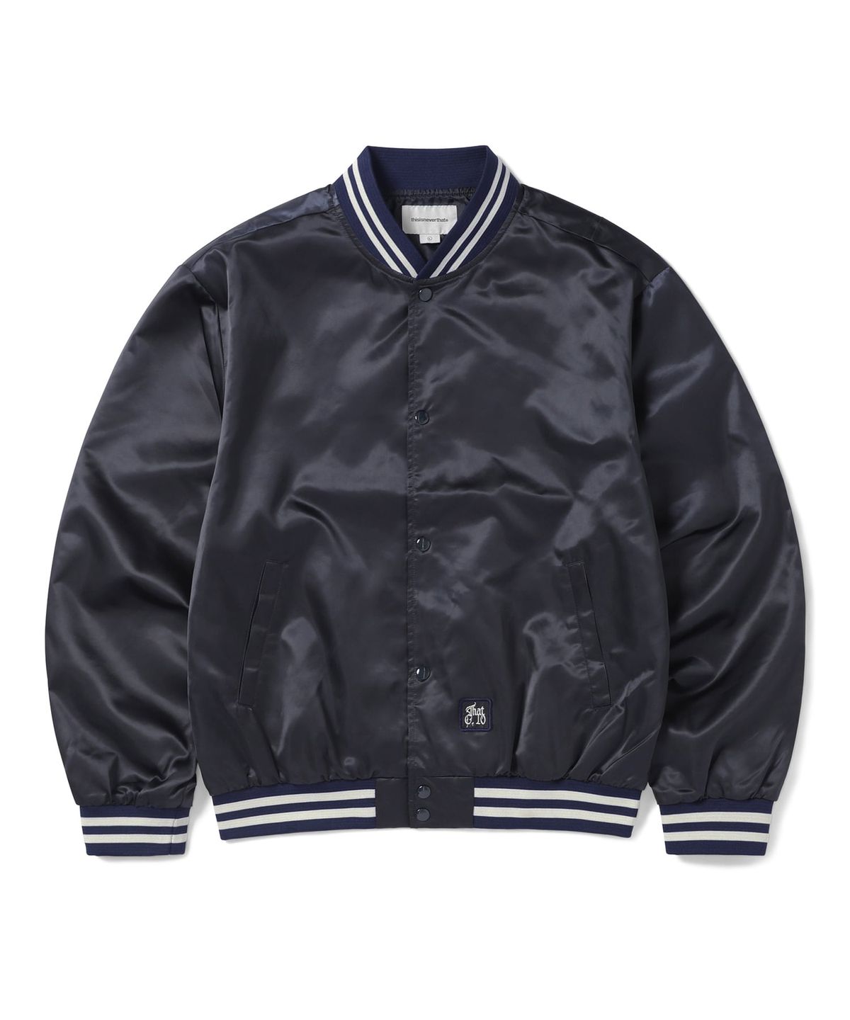 디스이즈네버댓(THISISNEVERTHAT) Satin Jacket Navy