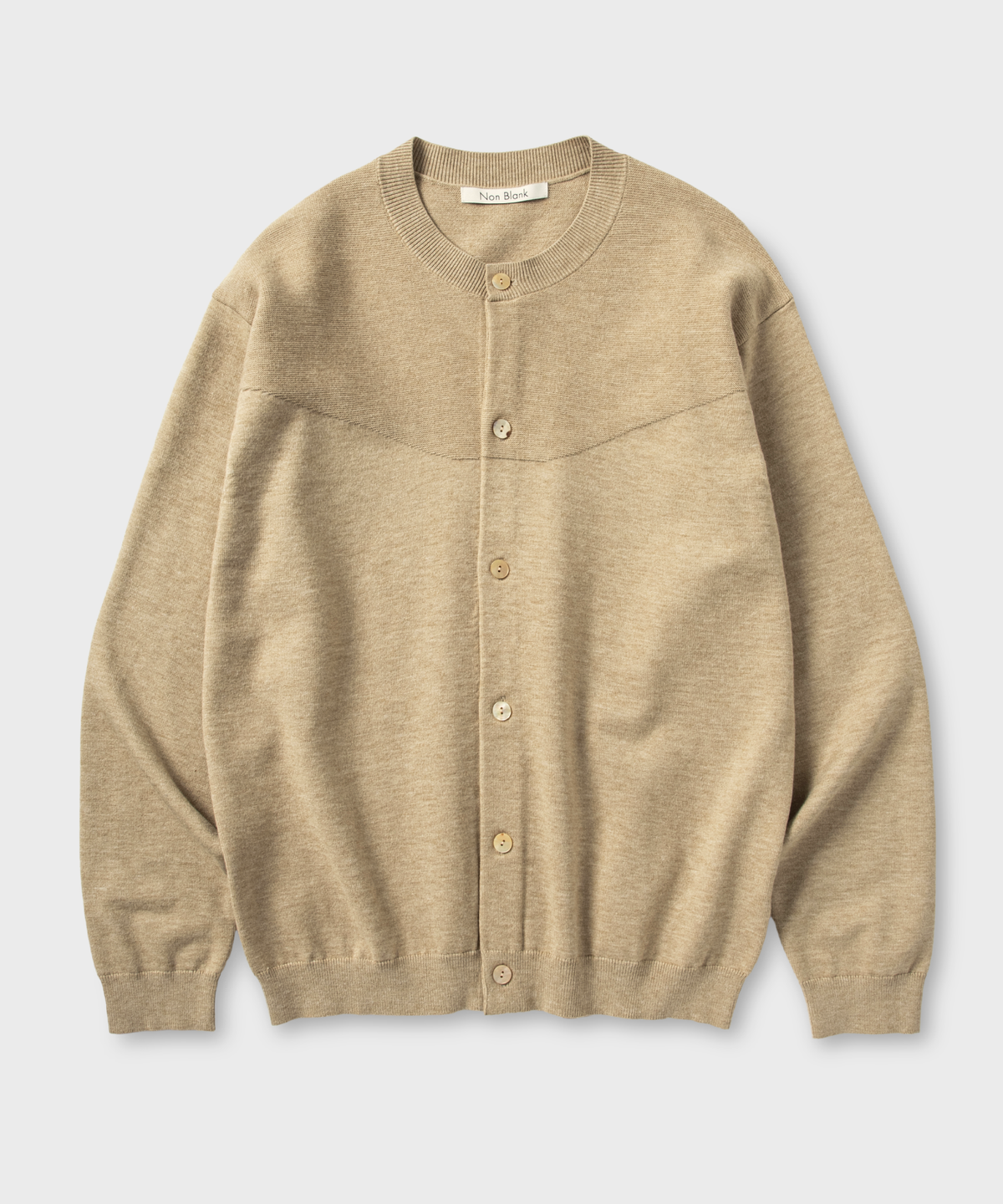 넌블랭크(NONBLANK) 라운드 가디건 니트_BEIGE