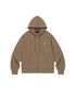 Signature hood zip-up - DARK BEIGE
