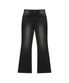 Western washed boots-cut denim pants - BLACK
