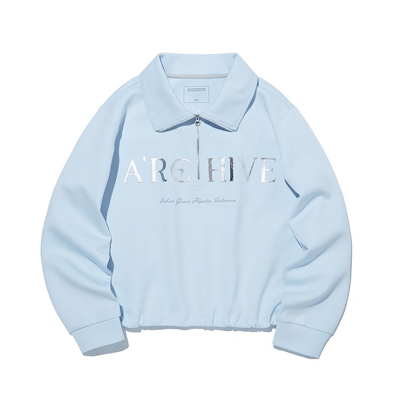 [24SS] 우먼스 호일 전사 반집업 S블루 ITY1TT53ASB