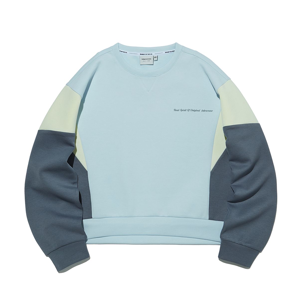 인터크루(INTERCREW) [24SS] 우먼스 시밀러 블록 크롭 맨투맨 S블루 ITY1TM56ASB