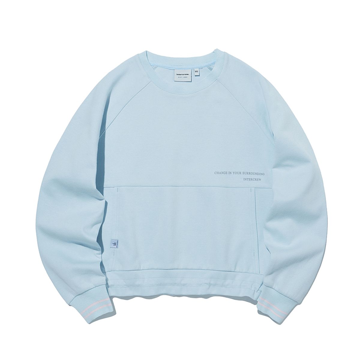 인터크루(INTERCREW) [24SS] 우먼스 로고 크롭 맨투맨 L블루 ITY1TM51ALB