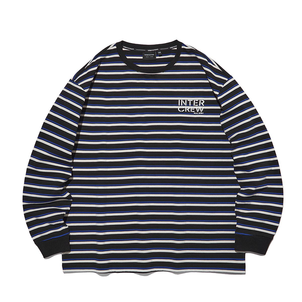 인터크루(INTERCREW) [24SS] 시밀러 립 배색 스트라이프티 R블루 ITY1TM07ARB