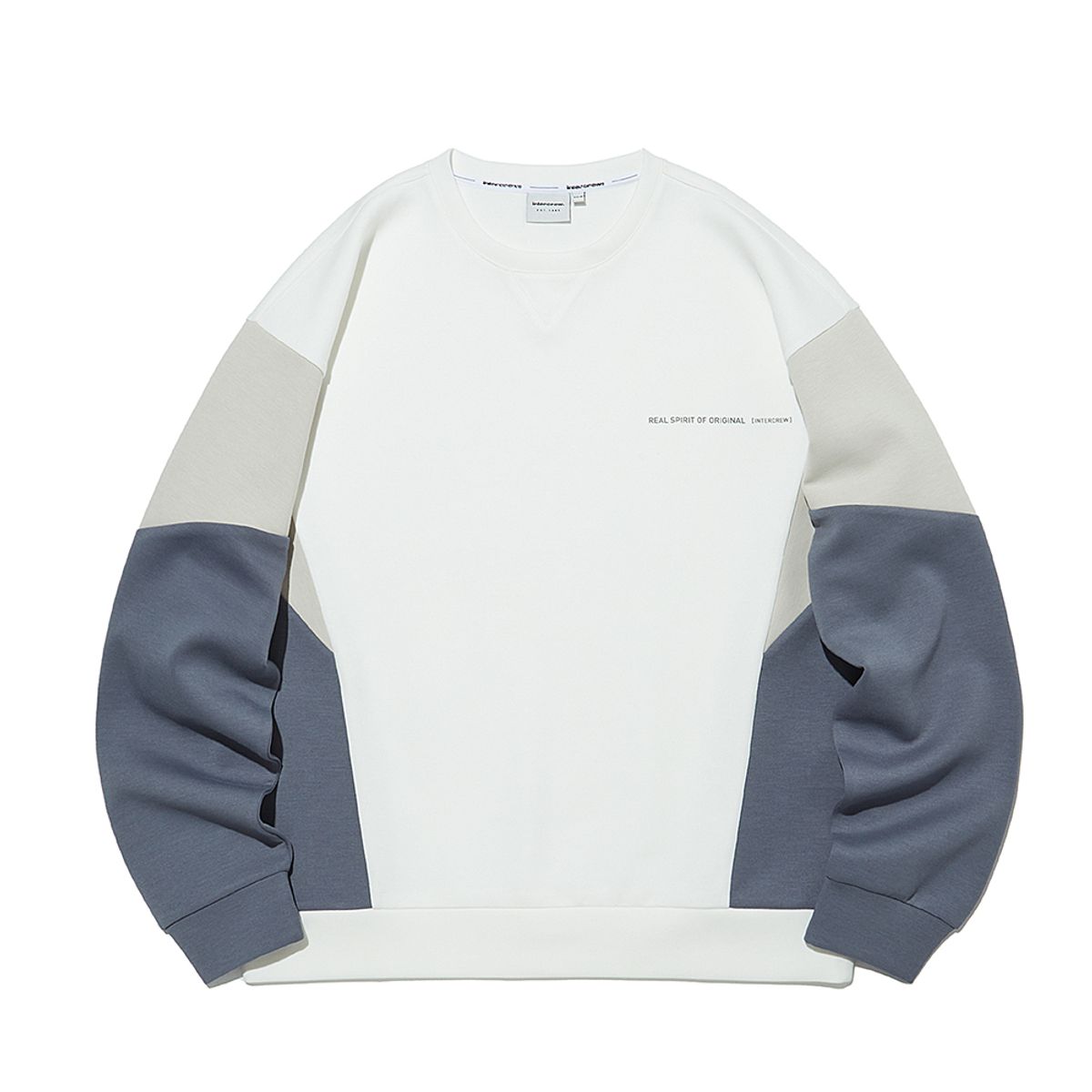 인터크루(INTERCREW) [24SS] 시밀러 블록 맨투맨 화이트 ITY1TM06AWH