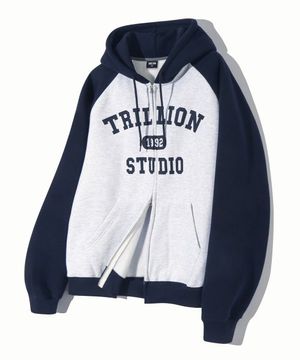 레글런 컬러 믹스 1992 그래픽 후드 집업 (MELANGE)