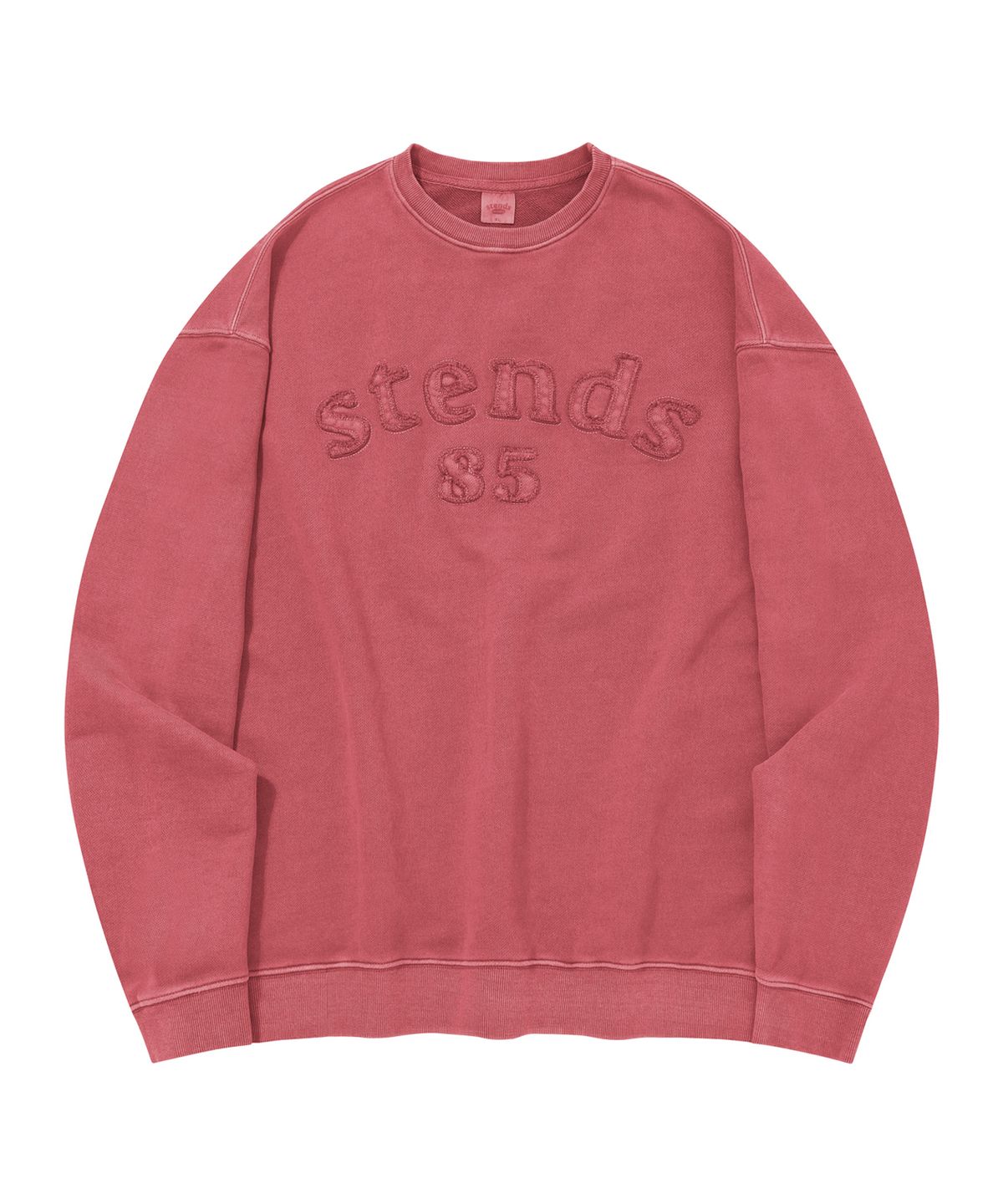 스탠즈(STENDS) [M~4XL] 피그먼트 아치 로고 크루넥_핑크
