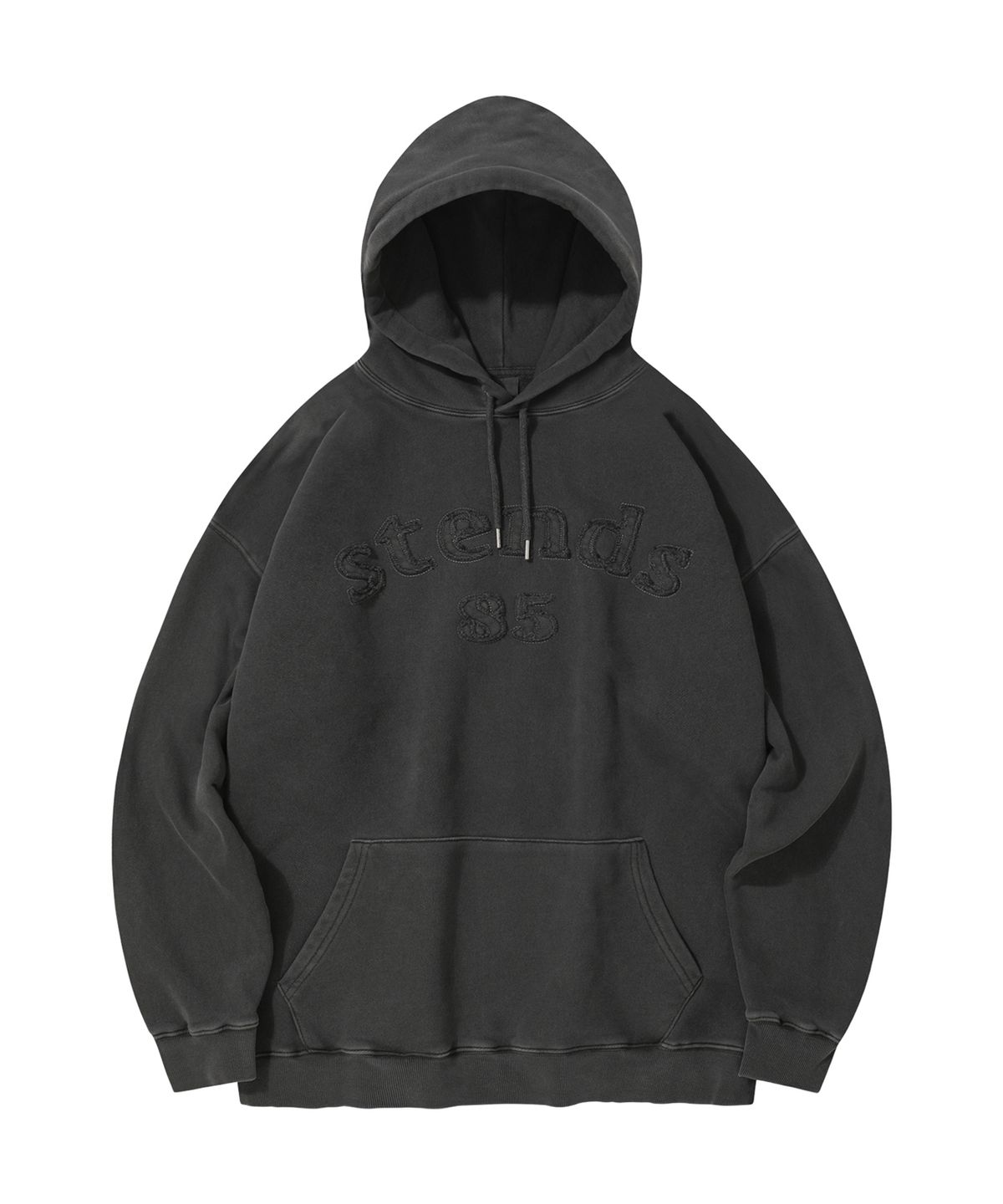 스탠즈(STENDS) [M~4XL] 피그먼트 아치 로고 후디_차콜