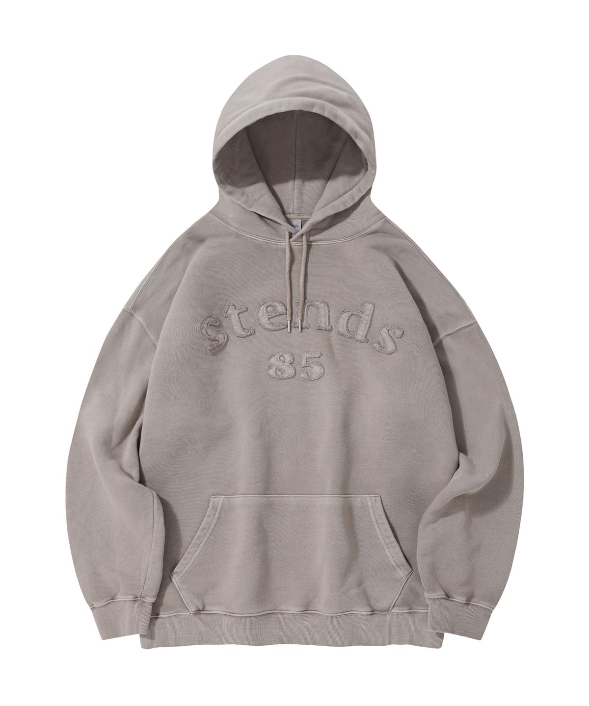 스탠즈(STENDS) [M~4XL] 피그먼트 아치 로고 후디_베이지