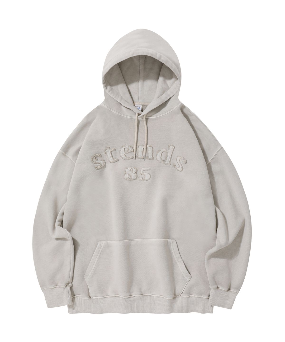 스탠즈(STENDS) [M~4XL] 피그먼트 아치 로고 후디_오트 베이지
