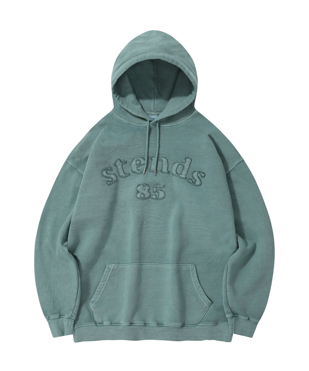 스탠즈(STENDS) [M~4XL] 피그먼트 아치 로고 후디_그린