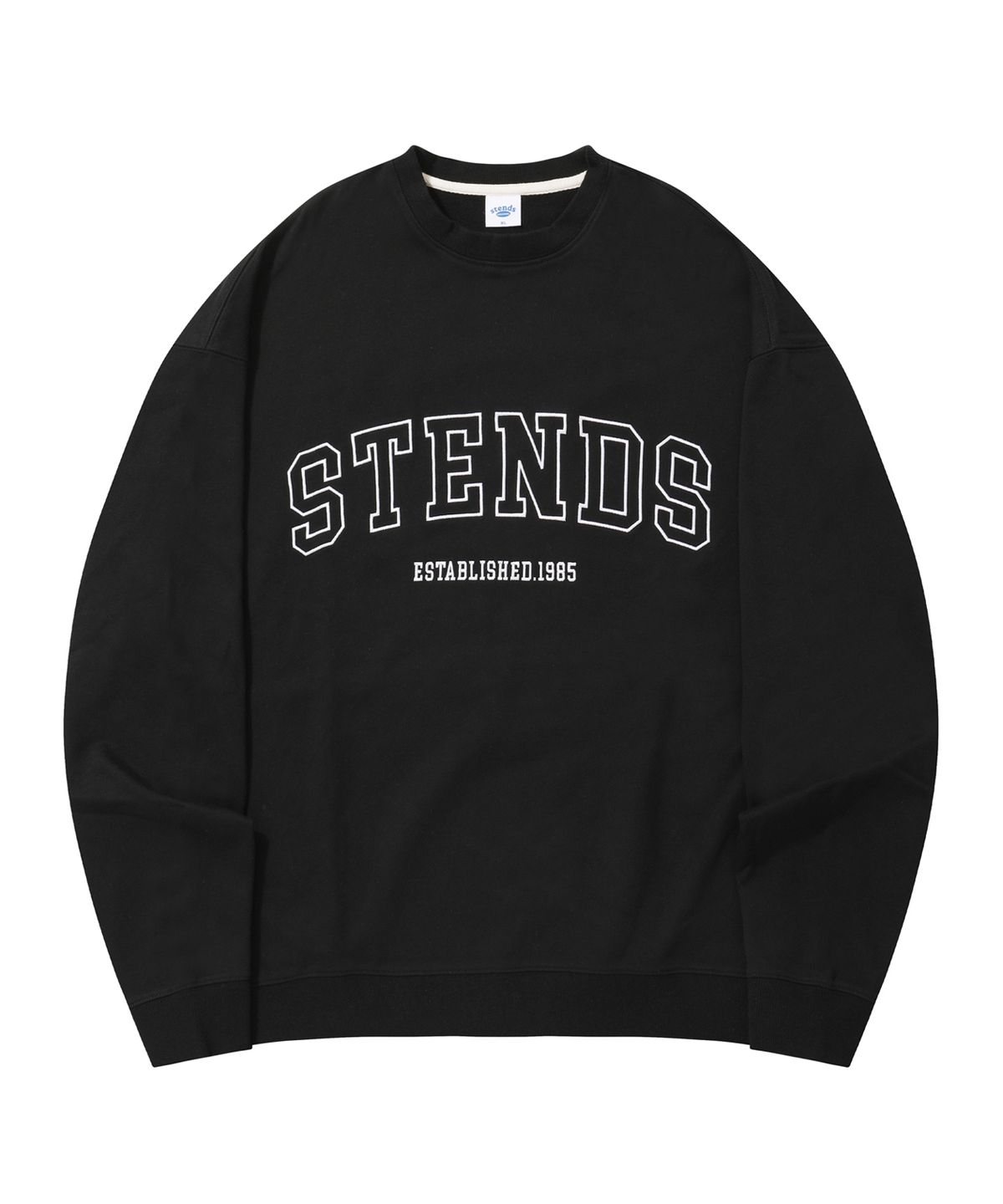 스탠즈(STENDS) [M~4XL] 오리지널 스트로크 로고 크루넥_블랙