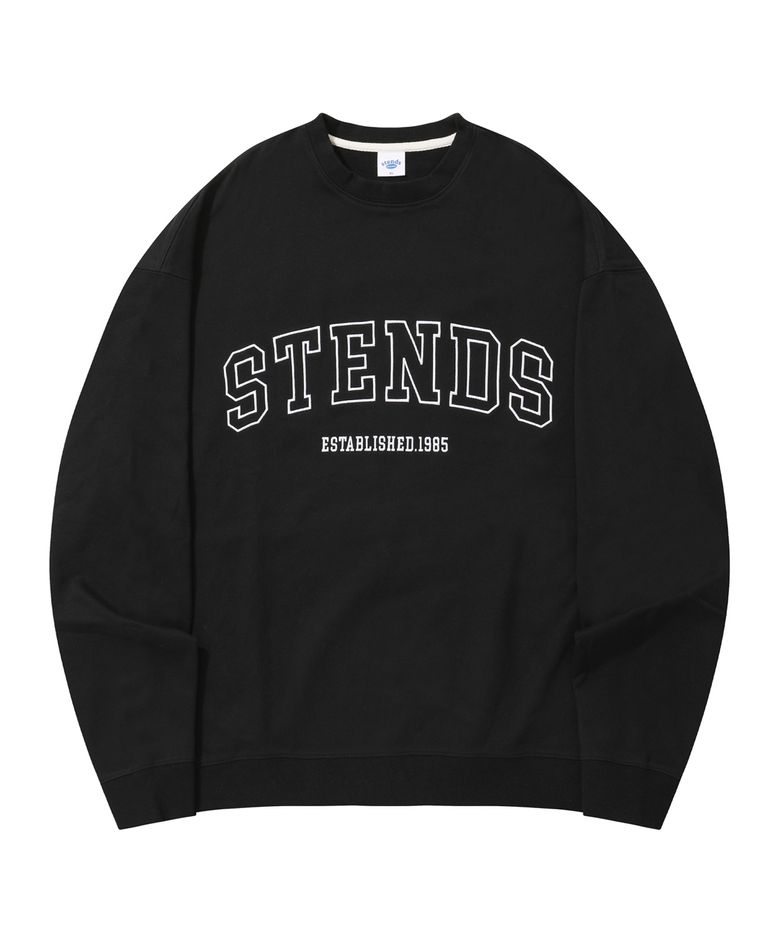 [M~4XL] 오리지널 스트로크 로고 크루넥_블랙
