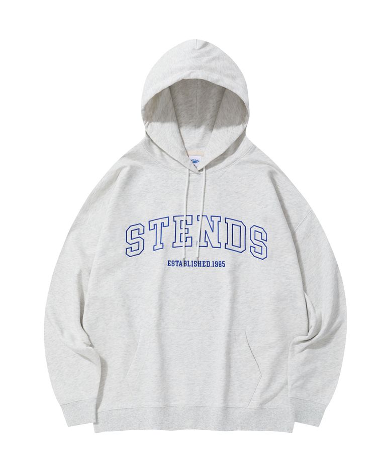 [M~4XL] 오리지널 스트로크 로고 후디_멜란지 그레이