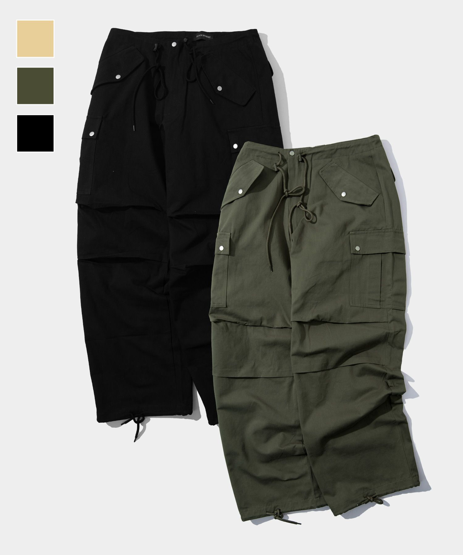 【MUCENT】GROSS NYLON CARGO PANTS_UNISEX ☆韓国人気☆ セール】NYLON WIDE CARGO PANTS / ナイロンワイドカーゴパンツ