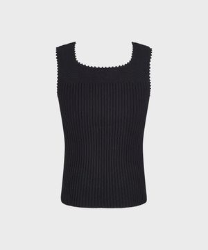 (W) 크로셰 베스트 블랙 CROCHET VEST BLACK