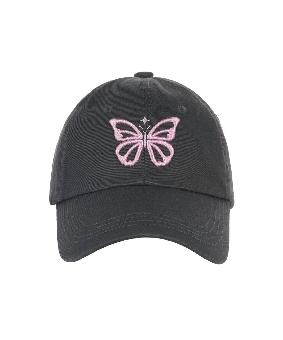 닉앤니콜(NICK&NICOLE) VINTAGE BUTTERFLY BLINK BALL CAP_CHARCOAL