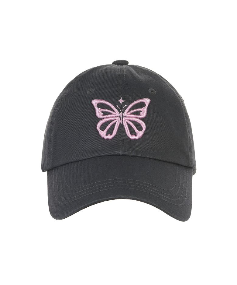 VINTAGE BUTTERFLY BLINK BALL CAP_CHARCOAL