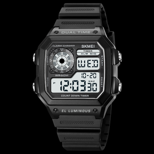 SKMEI 듀얼타임 사각 전자시계 1998