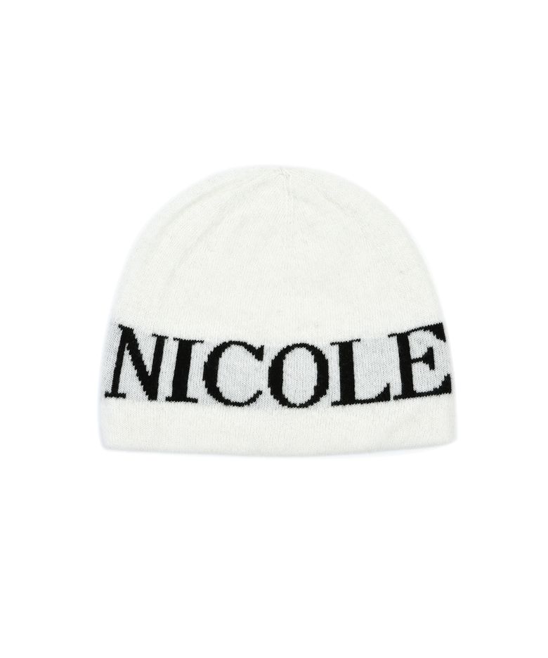 [베베착용] CASHMERE LETTERING JAQUARD BEANIE_IVORY