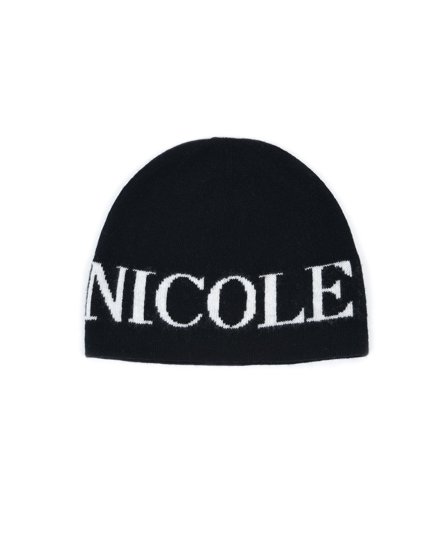 ニットキャップ・ビーニー [NICK&NICOLE] CASHMERE LETTERING JAQUARD BEANIE_ BLACK MUSINSA | NICK&NICOLE CASHMERE LETTERING JAQUARD BEANIE_6 COLOR