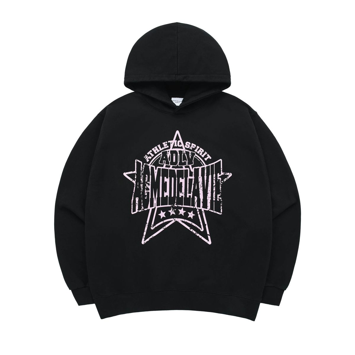 아크메드라비(ACME DE LA VIE) PREPPY LOGO CRACK PRINTING HOODIE BLACK