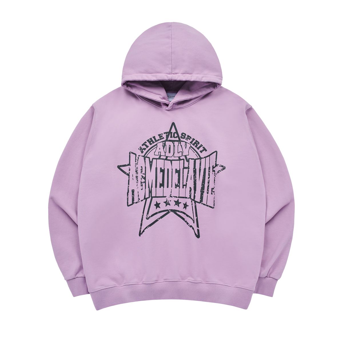 아크메드라비(ACME DE LA VIE) PREPPY LOGO CRACK PRINTING HOODIE LIGHT PURPLE