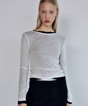 [ESSENTIAL] WOOL TENCEL TEE_IVORY