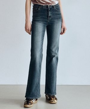 RELAXED BOOTS CUT DENIM PANTS_DARK BLUE