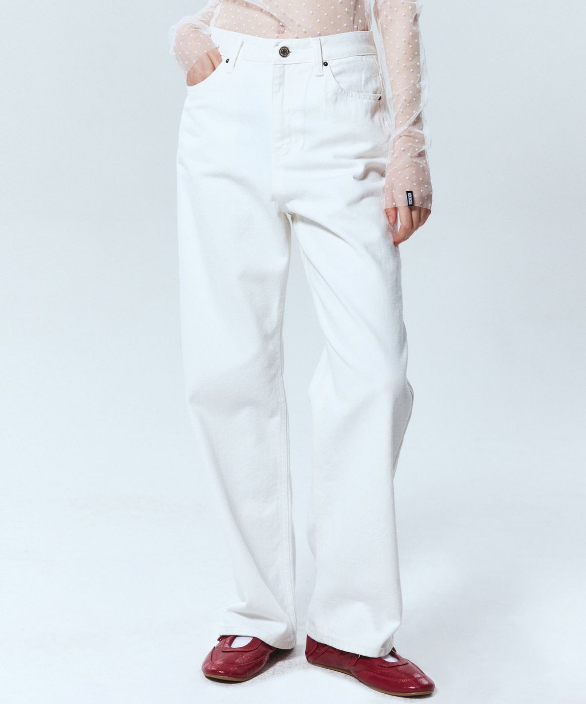 닉앤니콜(NICK&NICOLE) MINIMAL WIDE DENIM PANTS_IVORY