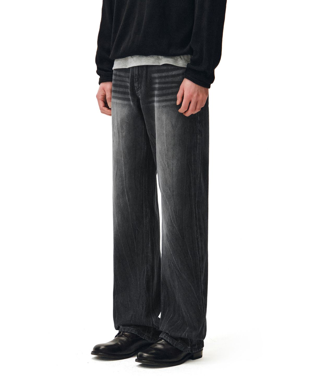 데케트(DECET) Dawn Semi Wide Jeans DCPT002CRBlack2