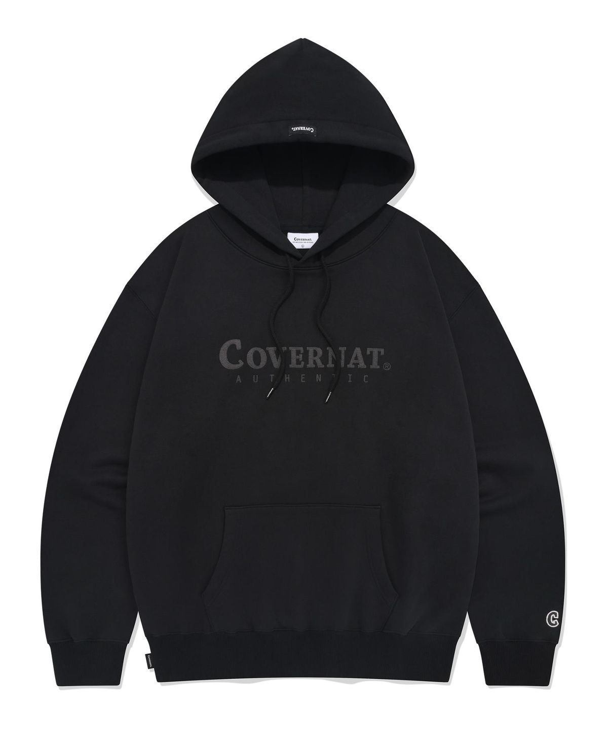 커버낫(COVERNAT) 어센틱 로고 후디 블랙