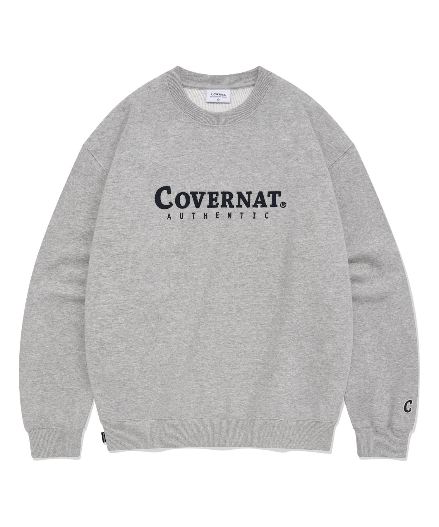 ★★COVERNAT★★ Authentic Logo Sweatshirt Melange Gray CO24 MUSINSA | COVERNAT Authentic Logo Sweatshirt Melange Gray