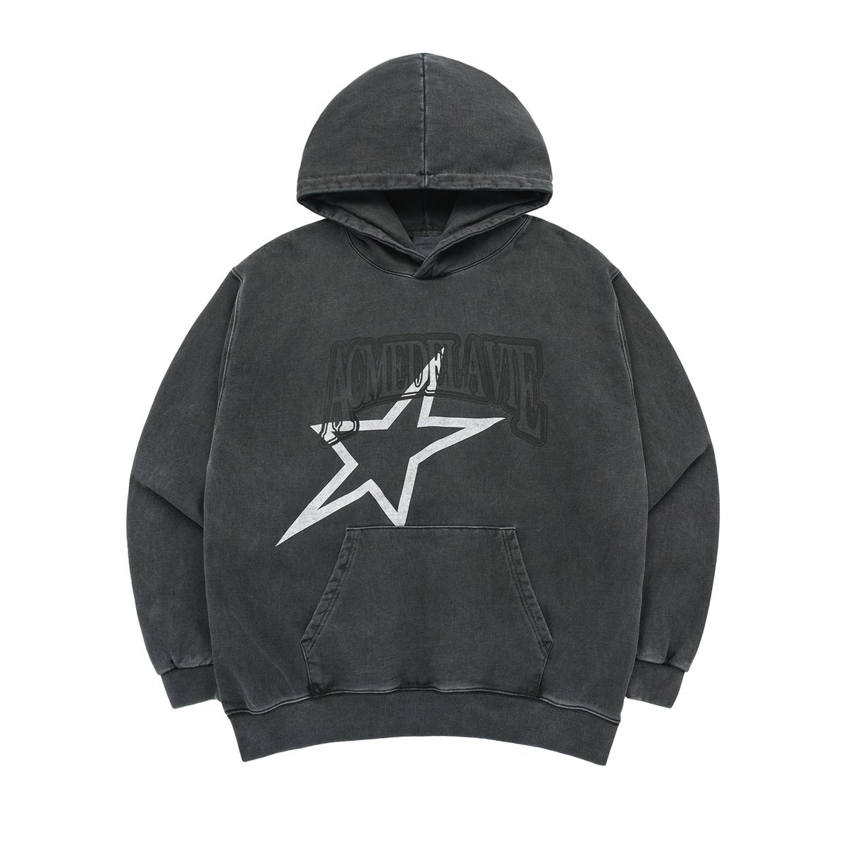 아크메드라비(ACME DE LA VIE) STAR AE LOGO PIGMENT WASHING HOODIE CHARCOAL