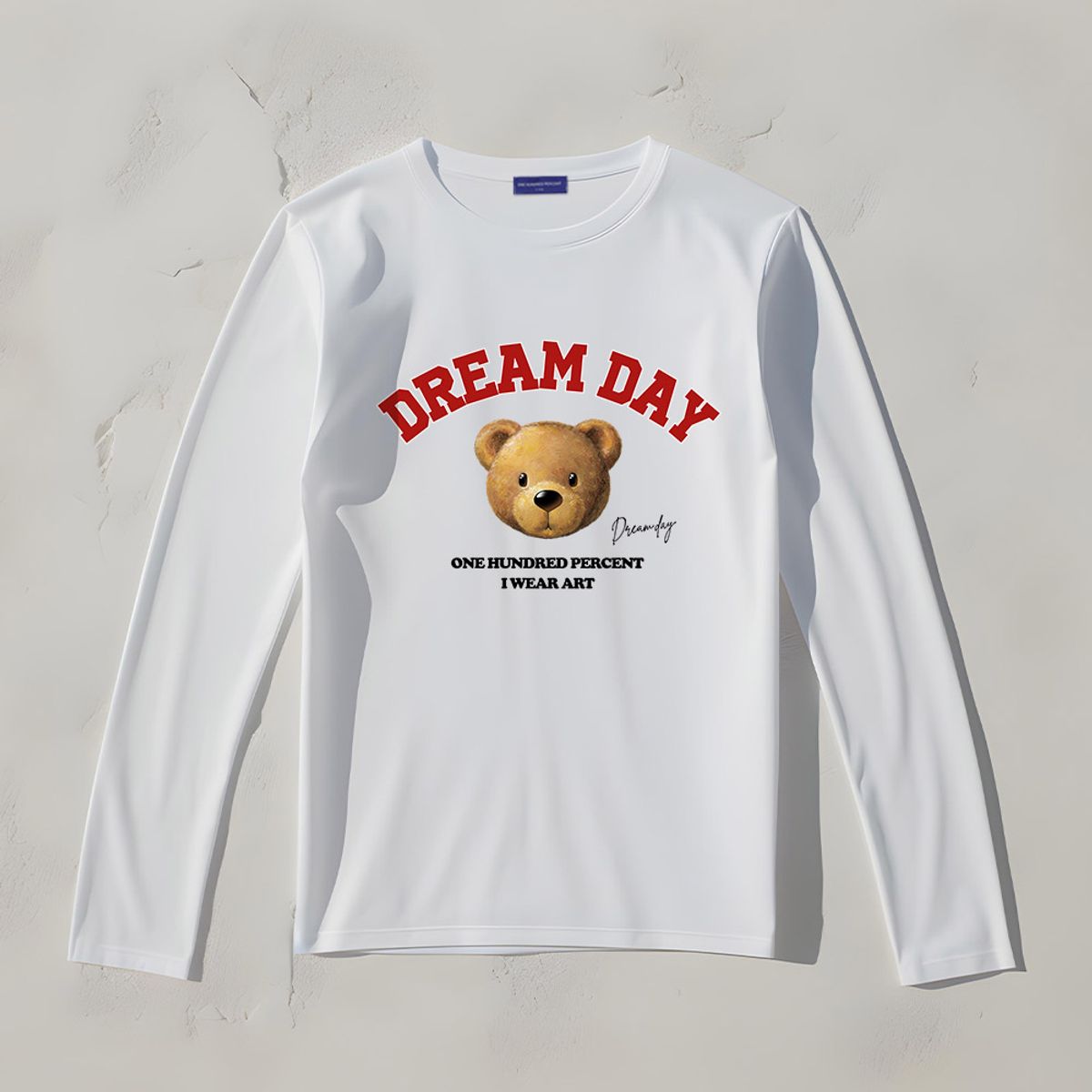 원헌드레드퍼센트 포 우먼(ONEHUNDREDPERCENT FOR WOMAN) OHP X DREAMDAY 드림데이테디 베이직 긴팔티셔츠