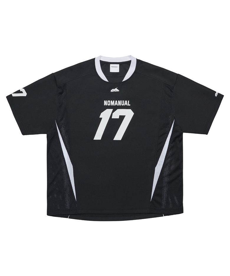 17 MESH BLOCK FOOTBALL JERSEY - BLACK