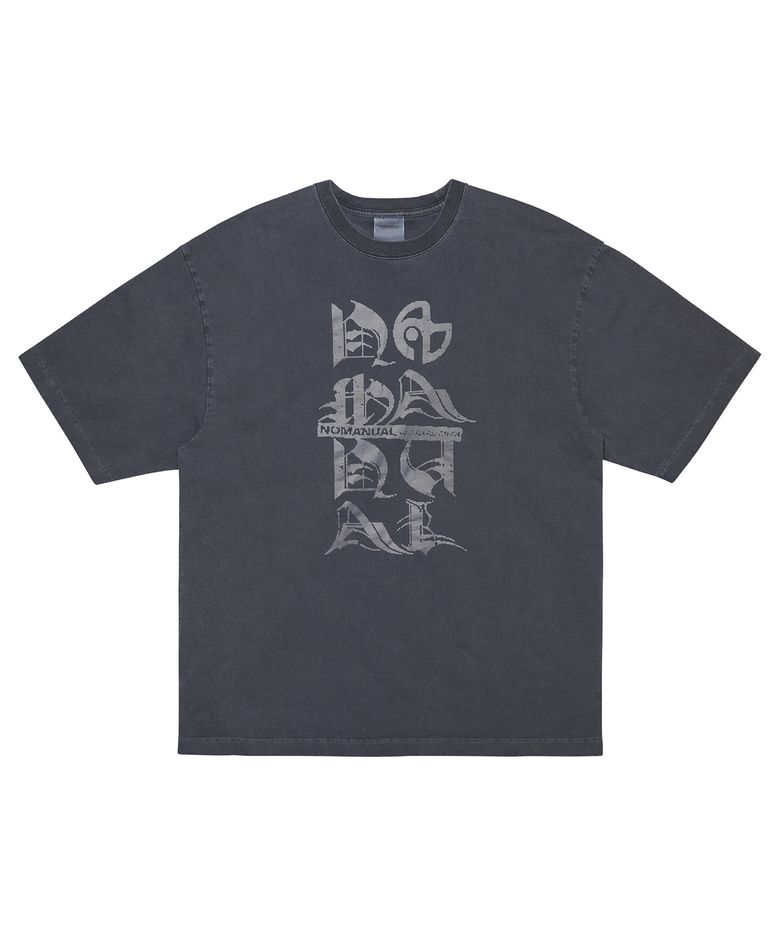 BLACK LETTER T-SHIRT - CHARCOAL