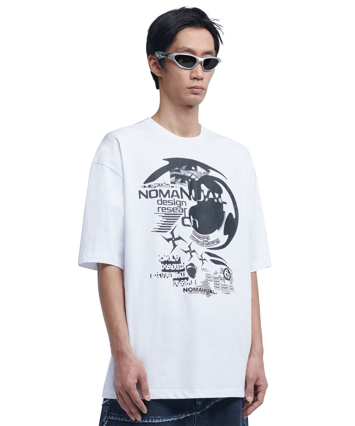 노매뉴얼(NOMANUAL) RAVE T-SHIRT - WHITE