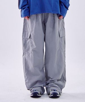 포켓 카고 나일론 투웨이 스트링 밴딩 팬츠 [그레이]