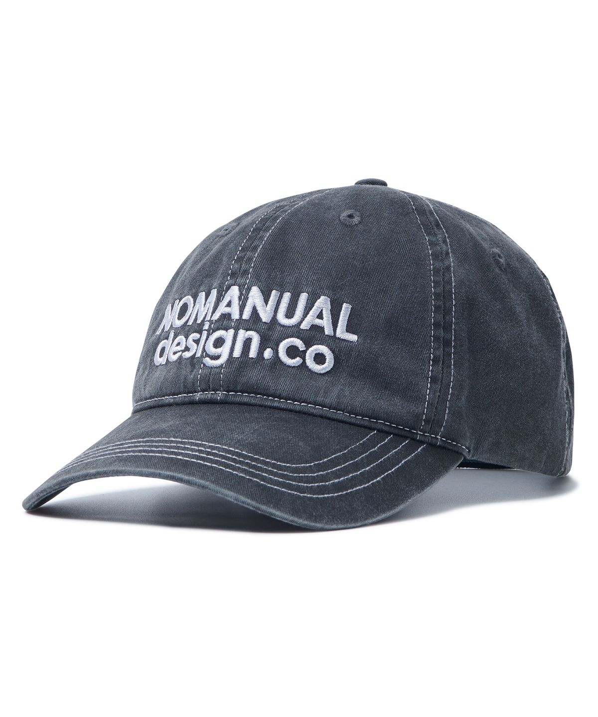 노매뉴얼(NOMANUAL) STITCHED BALL CAP - WASHED CHARCOAL