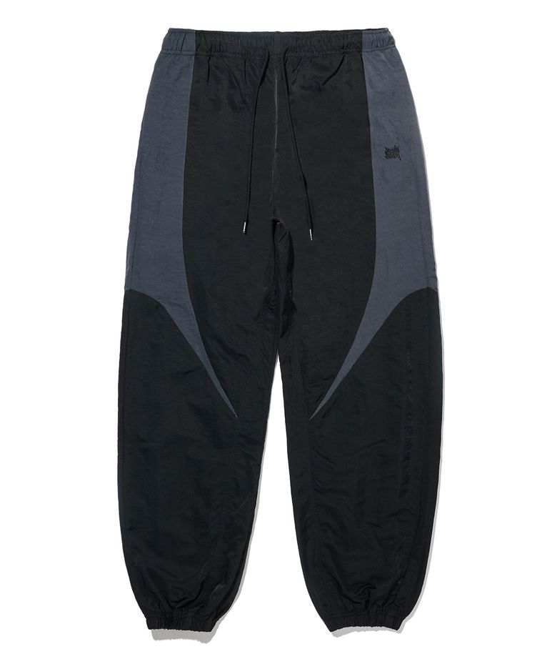 NYLON LINE PANTS - BLACK