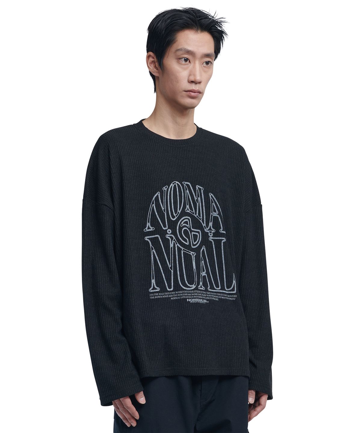 노매뉴얼(NOMANUAL) S.N.A KNIT LONG SLEEVE - BLACK