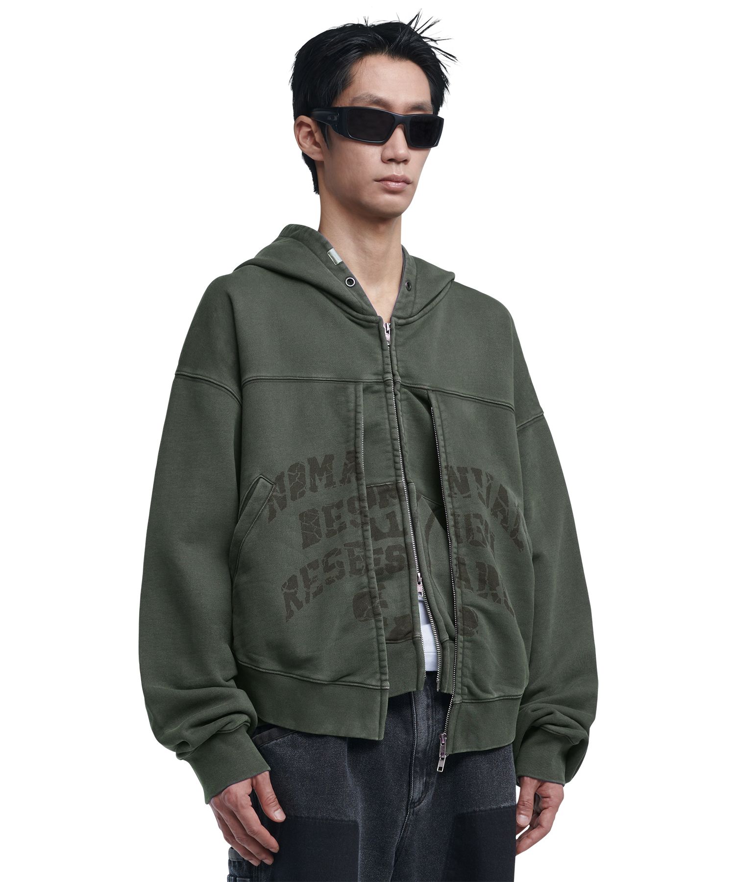 パーカー・フーディ NOMANUAL PNL HOODIE DEEP KHAKI NM63HD09M1DK P.N.L HOODIE - DEEP KHAKI - nomanual | 60% - Asian Fashion