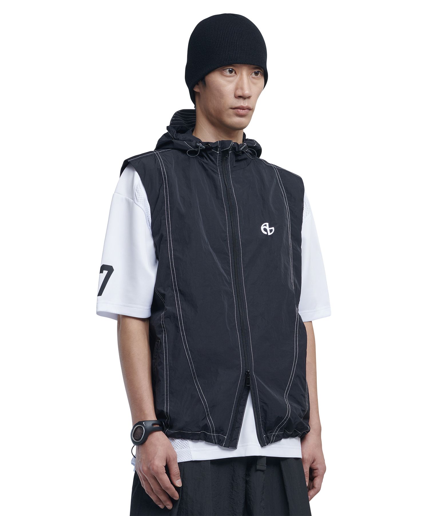 【used】NOMANUAL NYLON HOODED VEST M used】NOMANUAL NYLON HOODED VEST M