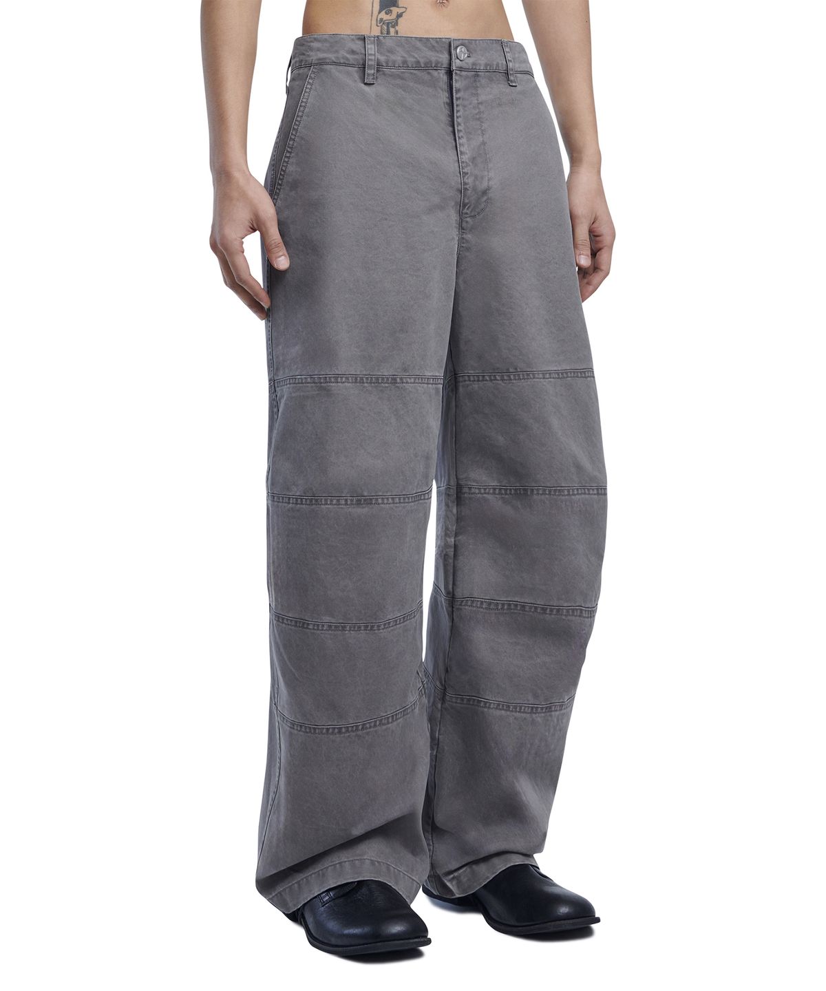 노매뉴얼(NOMANUAL) P.D CURVED PANTS - GRAY